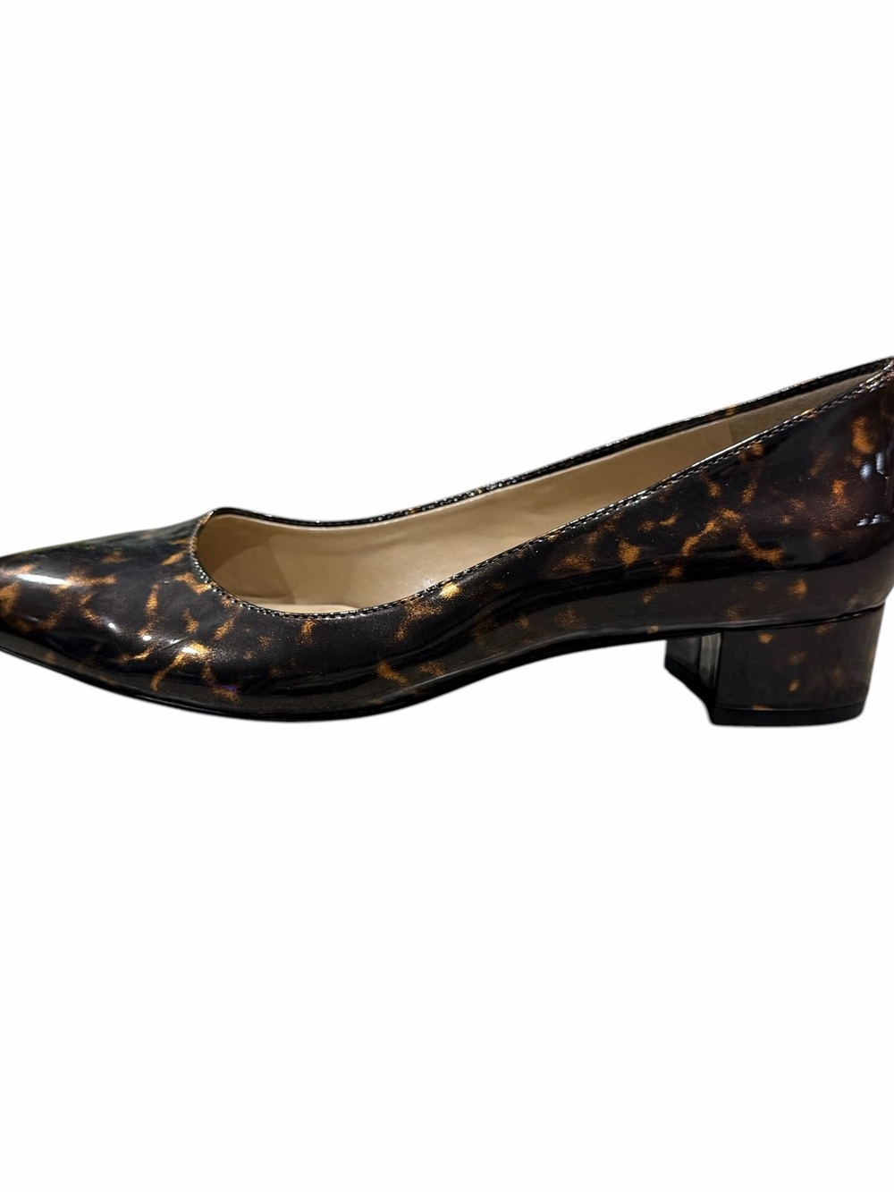 Ann Taylor Tortoise Shell Pumps Size 8.5 Brown Office Business Casual Fall - Picture 4 of 12